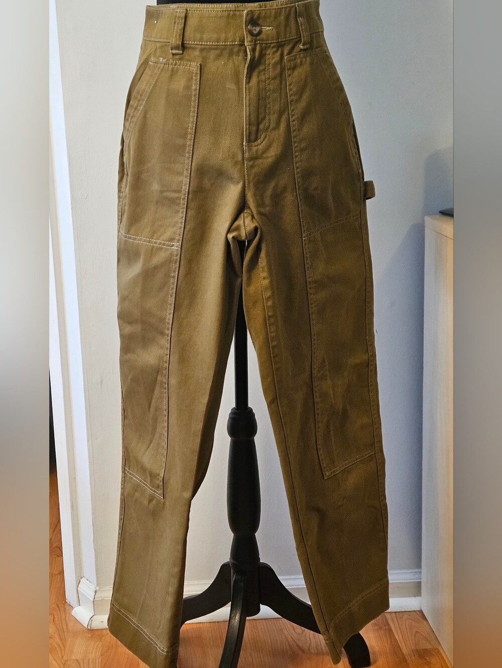 Old Navy High Rise Straight Double Knee Utility Carpenter Pants Brown Size 2